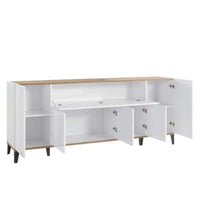 Credenza design moderno 200x40cm 5 ante vano a ribalta Stephanie Wood