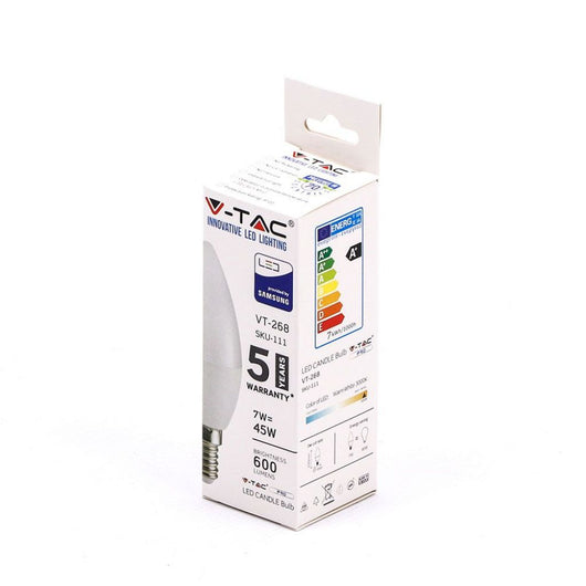 Bulbo LED - Samsung Chip 7W E14 Candela di plastica 3000K