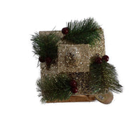 LANTERNA NATALIZIA IN LEGNO CON CANDELA  A LED