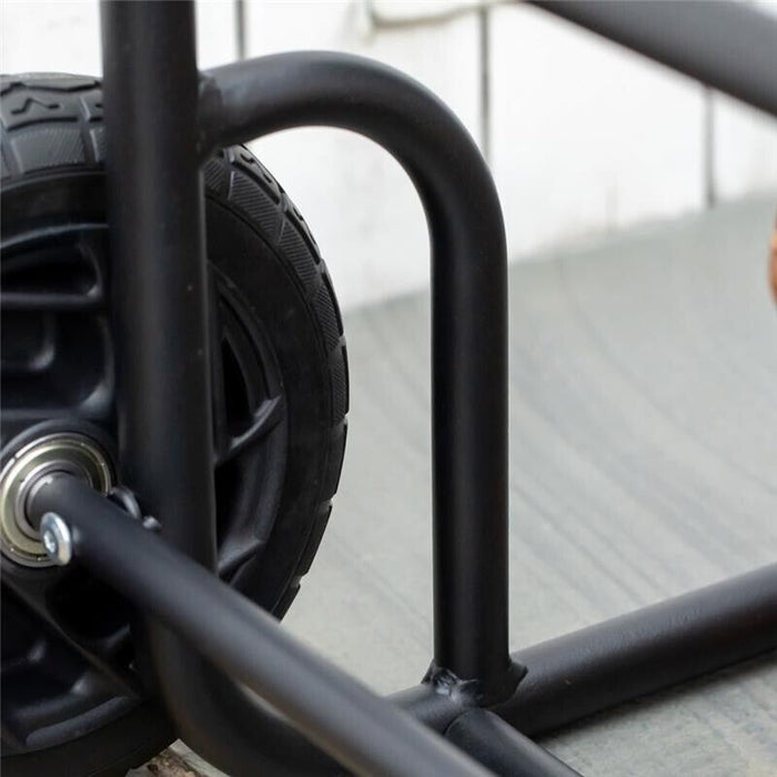 CARRELLO PORTALEGNA IN ACCIAIO CON 2 RUOTE 77X42X105CM NERO