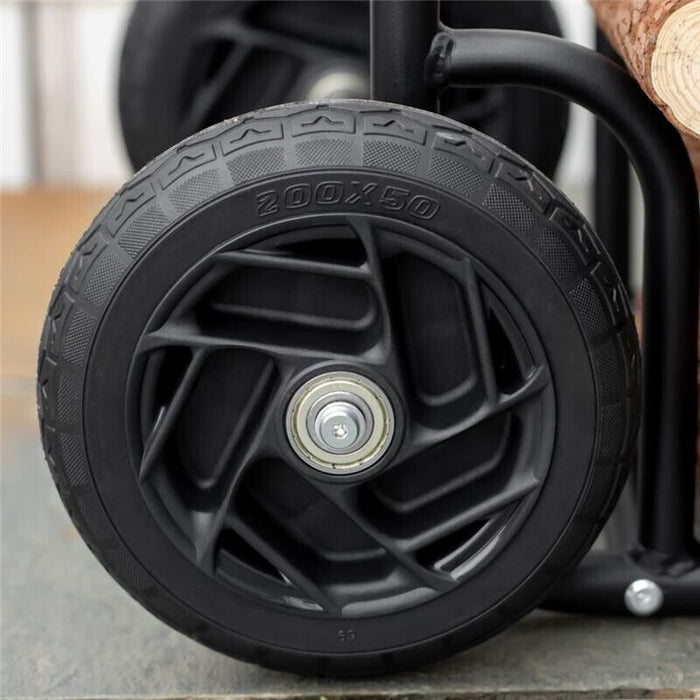 CARRELLO PORTALEGNA IN ACCIAIO CON 2 RUOTE 77X42X105CM NERO