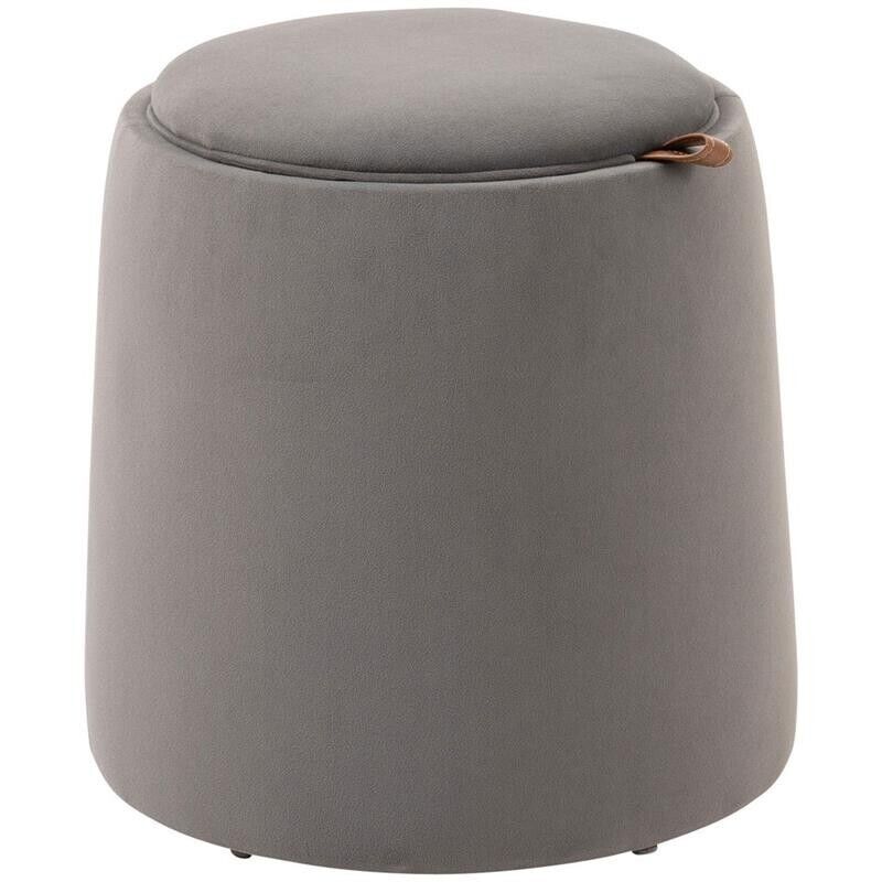 POUF CONTENITORE IN VELLUTO 2 IN 1 CONVERTIBILE IN TAVOLINO Ø44X47.5CM GRIGIO