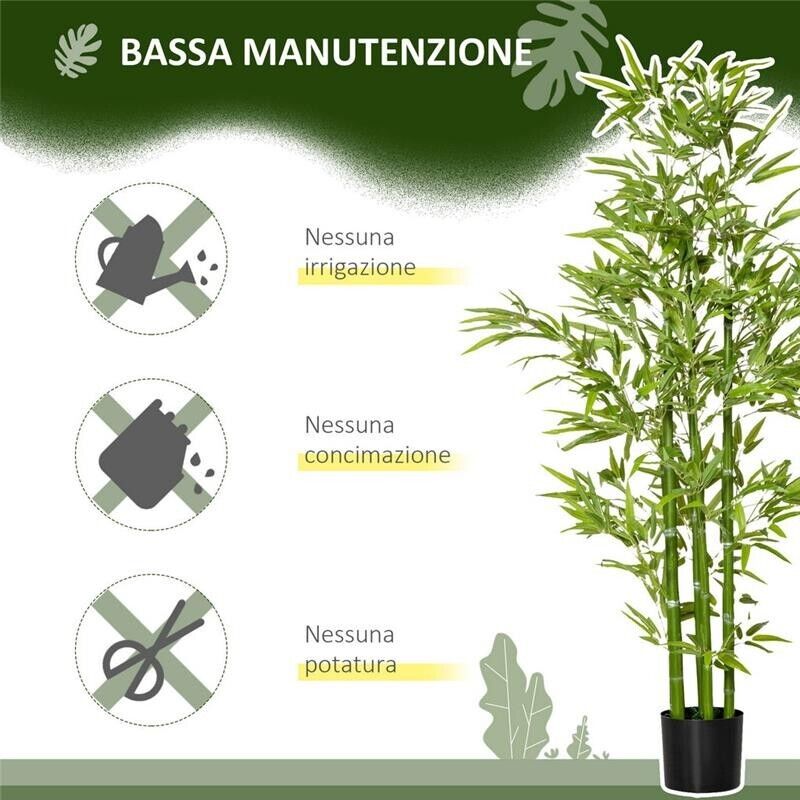 PIANTA FINTA DI BAMBÙ ALTA 150CM CON VASO INCLUSO
