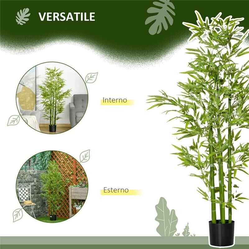 PIANTA FINTA DI BAMBÙ ALTA 150CM CON VASO INCLUSO