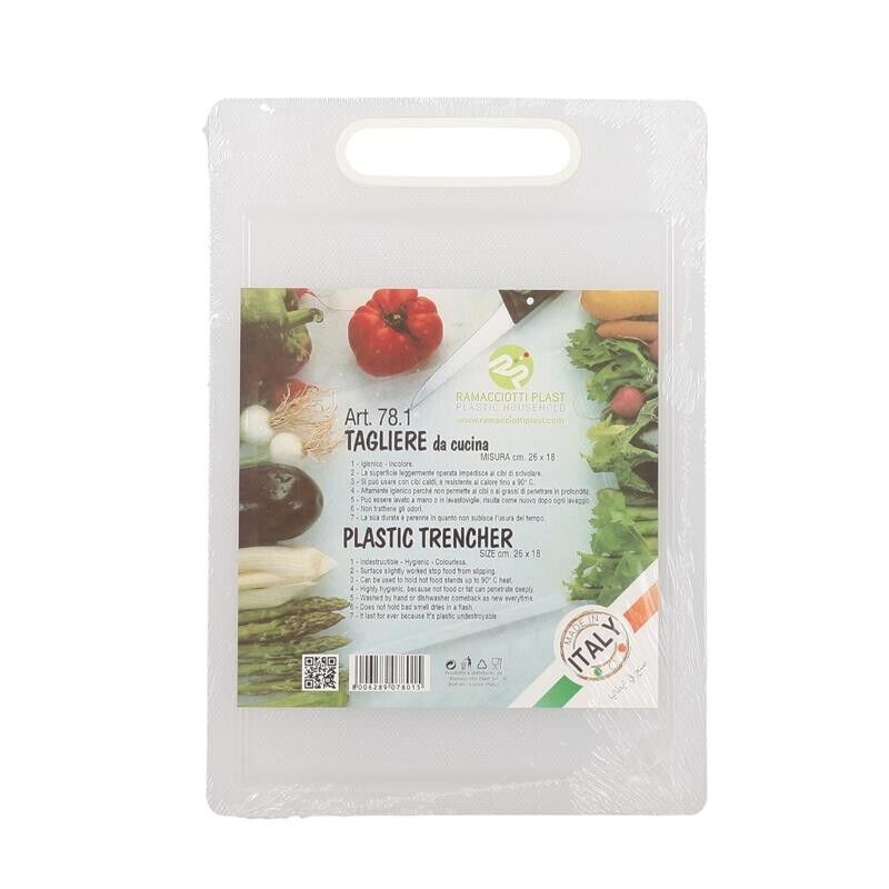 TAGLIERE DA CUCINA IN PLASTICA DA 26X18 CM BIANCO