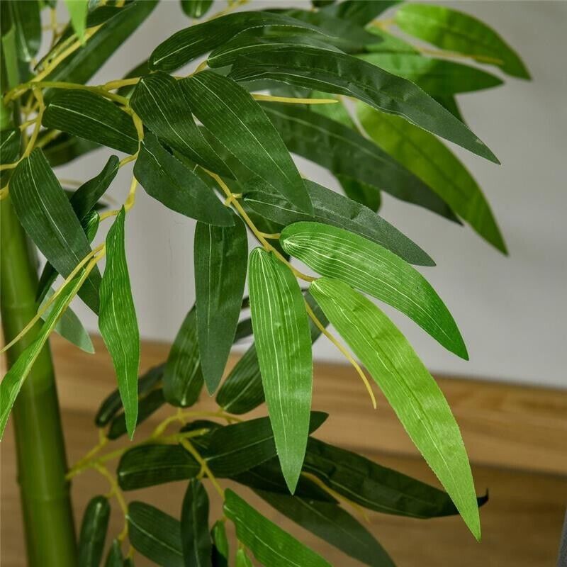 PIANTA FINTA DI BAMBÙ ALTA 160CM CON VASO NERO PER INTERNO ED ESTERNO