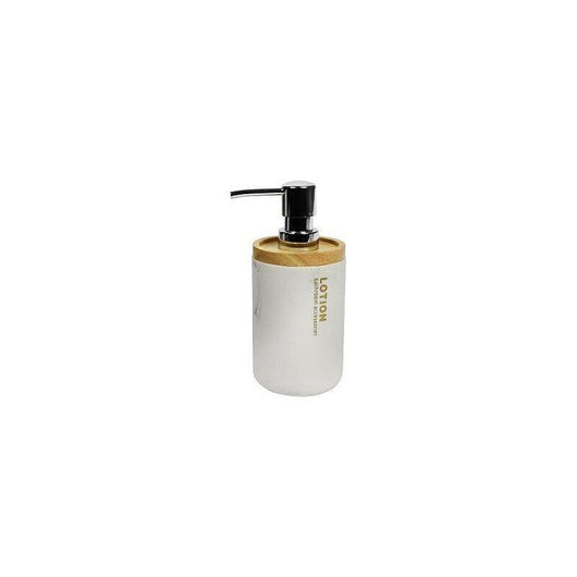 CLEO DISPENSER PER SAPONE IN PLASTICA BIANCA E TOP BAMBOO