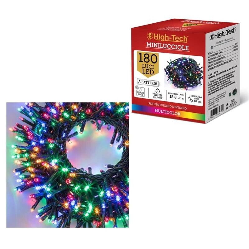 HIGH-TECH FILO A BATTERIA CON 180 LED MULTICOLORE DA 10,3 METRI OKX