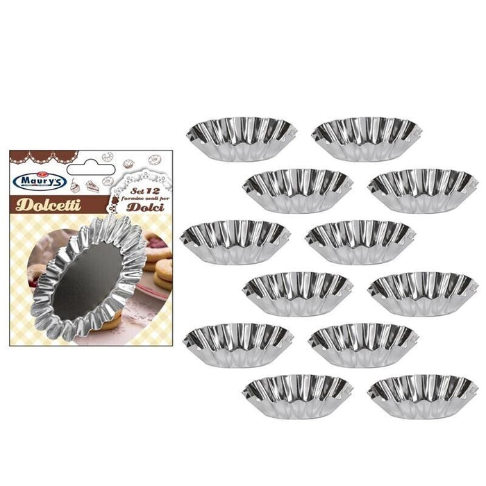 KIT SET 2 PZ MAURY'S FORMINE OVALI PER DOLCI IN SET DA 12 PEZZI DA 8 CM
