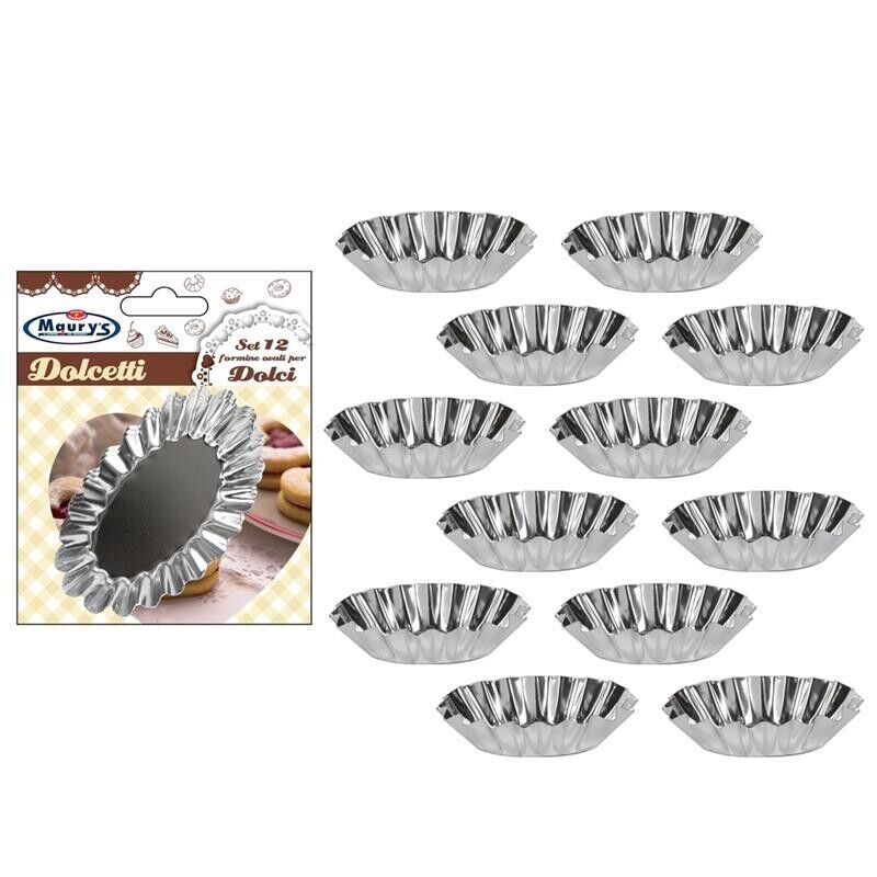 KIT SET 2 PZ MAURY'S FORMINE OVALI PER DOLCI IN SET DA 12 PEZZI DA 8 CM