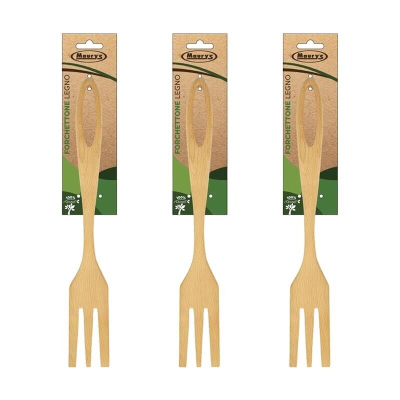 KIT SET 3 PZ MAURY'S FORCHETTONE IN LEGNO 33 CM