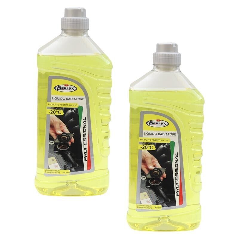 KIT SET  2 PZ LIQUIDO PROFESSIONALE PER RADIATORE GIALLO PER RAFFREDDAMENTO 1 LT