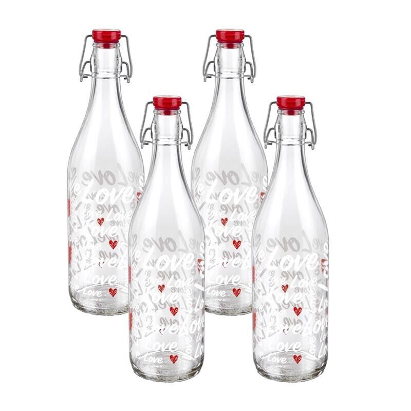 KIT SET 4 PZ MAURY'S CORAZON BOTTIGLIA IN VETRO DA 1 LT