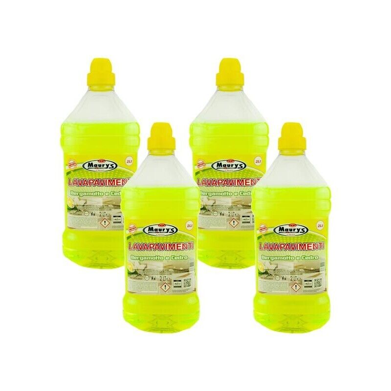 KIT SET 4 PZ MAURY'S PAVIMENTI 2LT BERGAMOTTO/CEDRO
