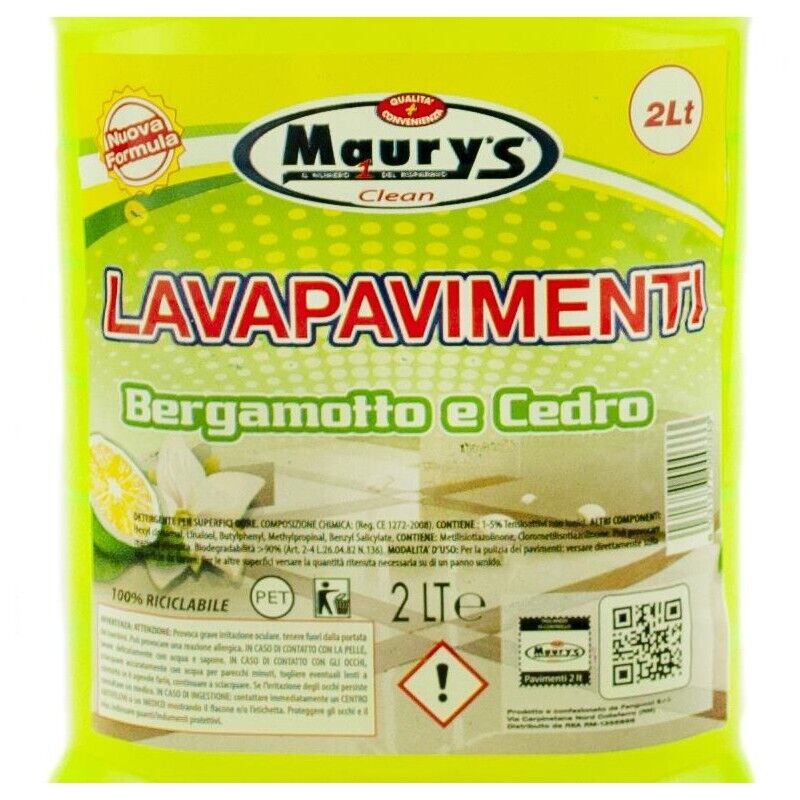 KIT SET 4 PZ MAURY'S PAVIMENTI 2LT BERGAMOTTO/CEDRO