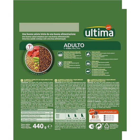 ULTIMA CROCCHETTE PER GATTO ADULTO 1-10 ANNI 440 GR FACILE DA DIGERIRE GUSTO MANZO