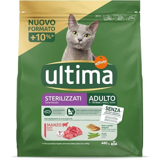 ULTIMA CROCCHETTE PER GATTO ADULTO 1-10 ANNI 440 GR GUSTO MANZO PER GATTI STERILIZZATI
