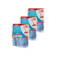 KIT SET 3 PZ MAURY'S PANNO IN COTONE PER IL PAVIMENTO LUSTRO 50X60CM AZZURRO