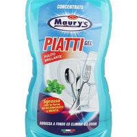 KIT SET 6 PZ MAURY'S SAPONE PIATTI GEL 1 LT IGIENIZZANTE CON BICARBONATO