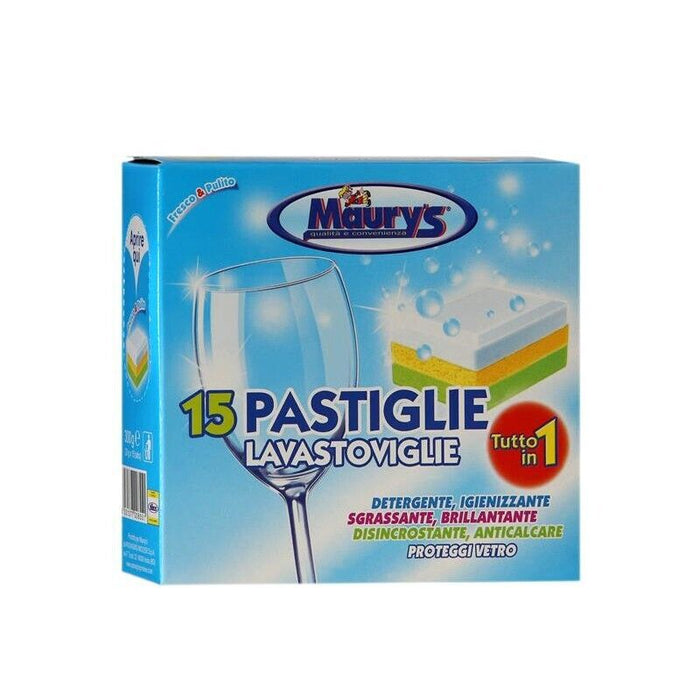 KIT SET 4 PZ MAURY'S PASTIGLIE LAVASTOVIGLIE TUTTO IN 1 15 TABS
