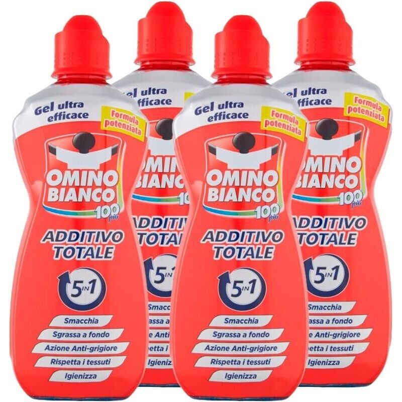 SET 4 PZ ADDITIVO OMINO BIANCO 100+ GEL 900ML SMACCHIANTE