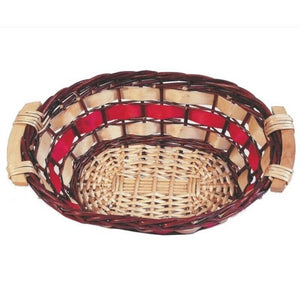 CESTO VIMINI OVALE CM.45X31X14 CON MANICI