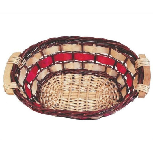 CESTO VIMINI OVALE CM.45X31X14 CON MANICI