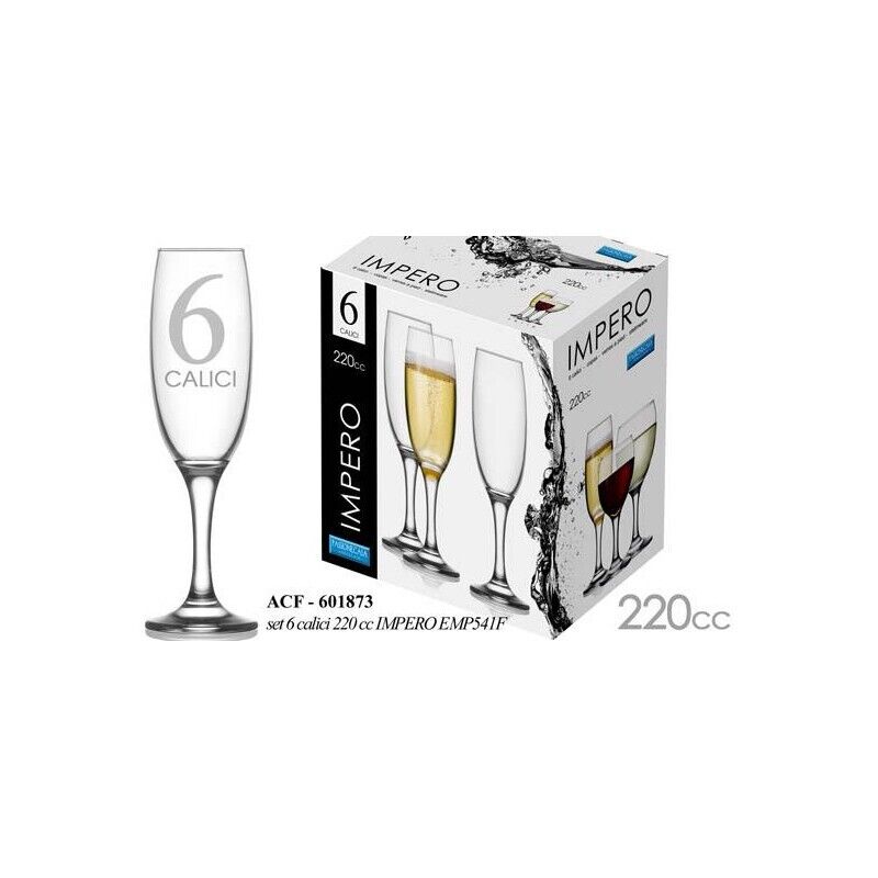 CALICI FLUTE IMPERO REALIZZATI IN VETRO DA 1220 CC