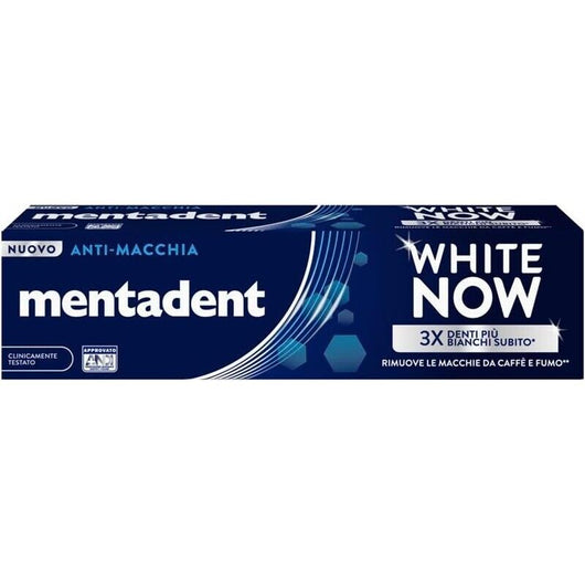 SET 4 DENTIFRICI MENTADENT WHITE NOW ANTI MACCHIA IN FORMATO DA 75 ML
