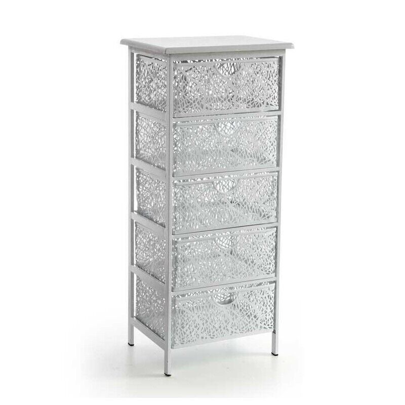 SAN JOSE CASSETTIERA IN METALLO BIANCO A 5 CASSETTI 42 X 31 XH89 CM