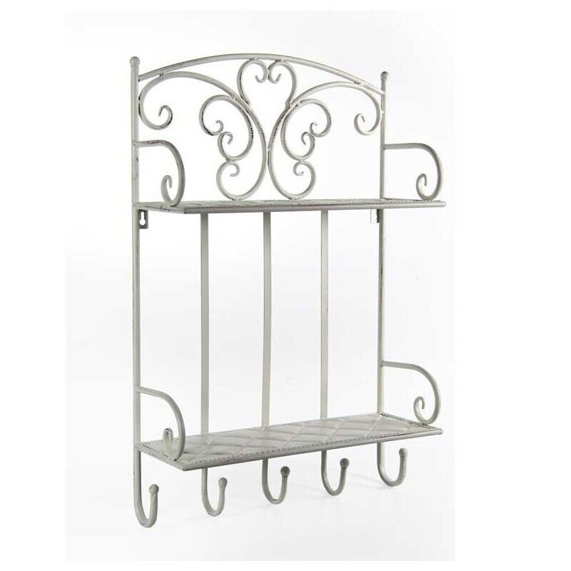 MENSOLA APPENDINO IN METALLO CON 5 GANCI 42X15X64 CM IN COLORE BIANCO