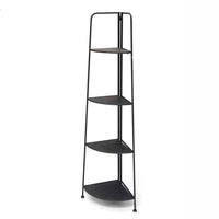 ANGOLIERA PIEGHEVOLE 4 RIPIANI IN METALLO 53X37X155CM  COLORE NERO