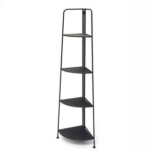 ANGOLIERA PIEGHEVOLE 4 RIPIANI IN METALLO 53X37X155CM  COLORE NERO