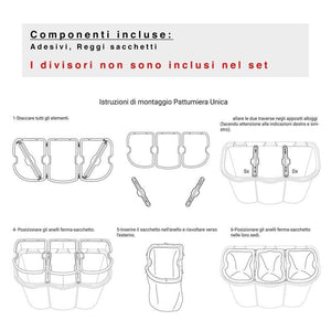 UNICA PATTUMIERA PER RACCOLTA DIFFERENZIATA CON 3 SCOMPARTI 80LT
