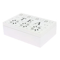 SCATOLA PER TÈ IN FORMATO 24X16X7 CM CON DECORAZIONE TRAFORATO