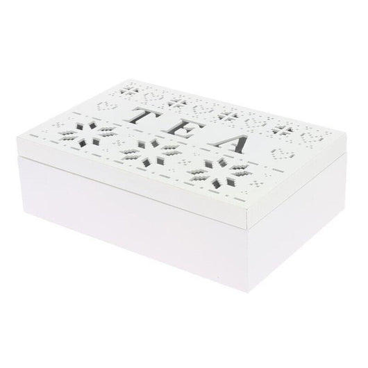 SCATOLA PER TÈ IN FORMATO 24X16X7 CM CON DECORAZIONE TRAFORATO