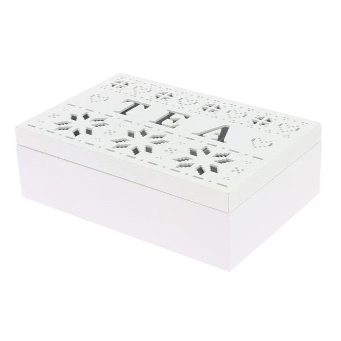 SCATOLA PER TÈ IN FORMATO 24X16X7 CM CON DECORAZIONE TRAFORATO