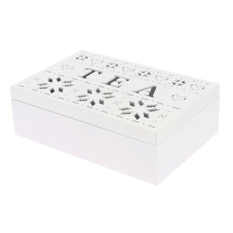 SCATOLA PER TÈ IN FORMATO 24X16X7 CM CON DECORAZIONE TRAFORATO