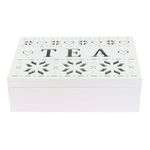 SCATOLA PER TÈ IN FORMATO 24X16X7 CM CON DECORAZIONE TRAFORATO