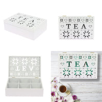 SCATOLA PER TÈ IN FORMATO 24X16X7 CM CON DECORAZIONE TRAFORATO