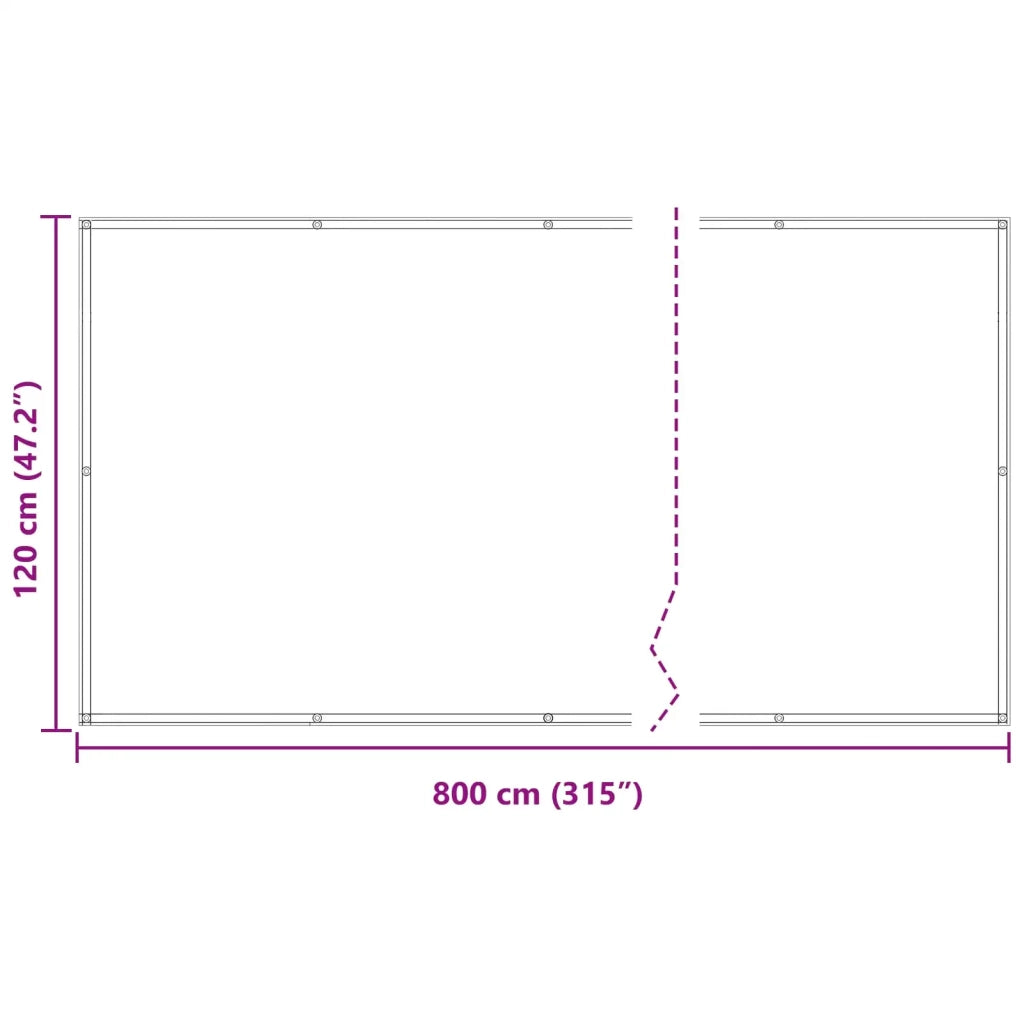 Schermo da balcone Borgogna 120 x 800 cm