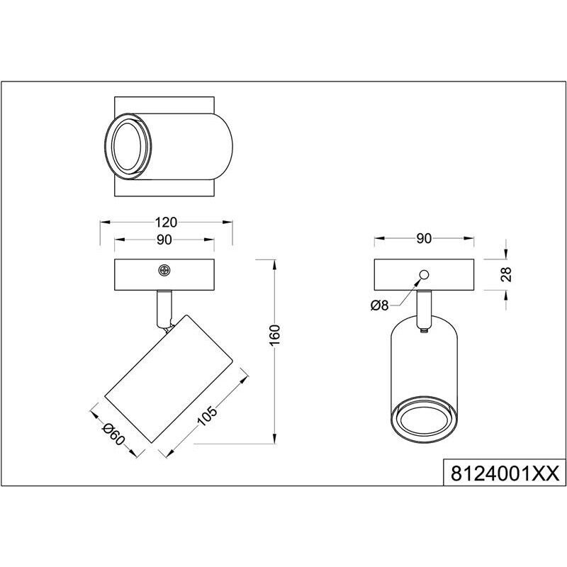 MARLEY FARETTO CON BASE IN ACCIAIO DA H16.5 CM