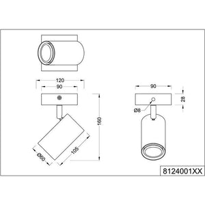 MARLEY FARETTO CON BASE IN ACCIAIO DA H16.5 CM