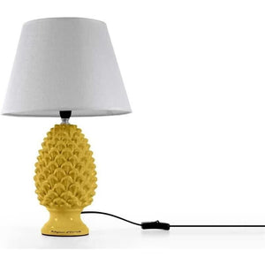 LAMPADA LUMETTO CON DESIGN A PIGNA CON BASE IN COLORE GIALLO 44,5 CM
