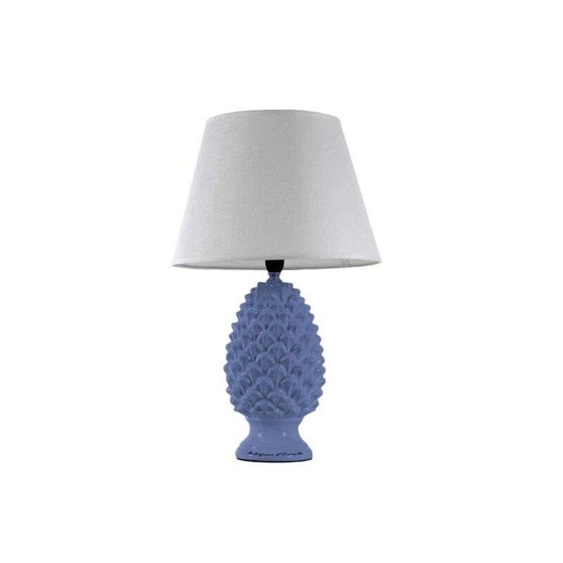LAMPADA LUMETTO CON DESIGN A PIGNA CON BASE IN COLORE BLU 52 CM