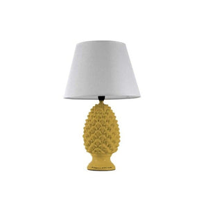 LAMPADA LUMETTO CON DESIGN A PIGNA CON BASE IN COLORE GIALLO 52 CM