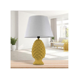 LAMPADA LUMETTO CON DESIGN A PIGNA CON BASE IN COLORE GIALLO 44,5 CM