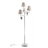 LAMPADA A PIANTANA CON 3 LUCI IN METALLO 45 X 152 CM COLORE BEIGE E BIANCO