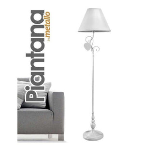 CUORE PENDENTE LAMPADA A PIANTANA CON CAPPA IN METALLO DA 154 CM COLORE BIANCO