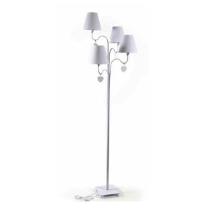 LAMPADA A PIANTANA CON 4 LUCI IN METALLO 50 X 152 CM COLORE BIANCO